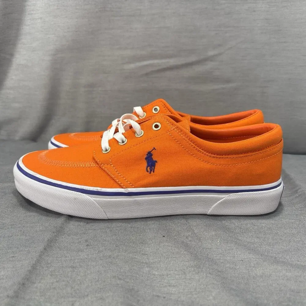 Polo‎ Ralph Lauren Faxon X Sailing Orange Royal Pp Men’s Size 9 Low-top Canvas